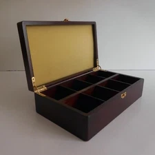 Vintage Wooden Jewelry Box Storage Collector Set N4666