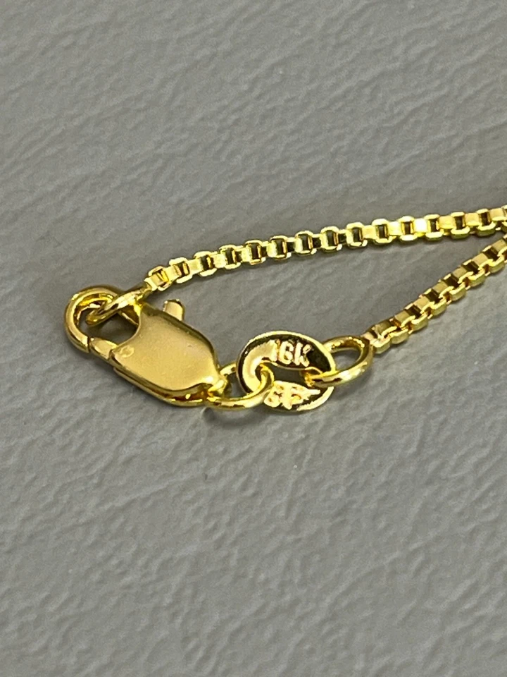¡¡AFILADO!! COLLAR COLGANTE ESTAMPADO ORO 18K RELLENO 1.6mm CADENA CAJA 18" LARGO AJUSTE Foto 4 de 4