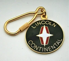 Lincoln Continental Automotive Car Metal & Enamel Key Chain FOB 1970's NOS New