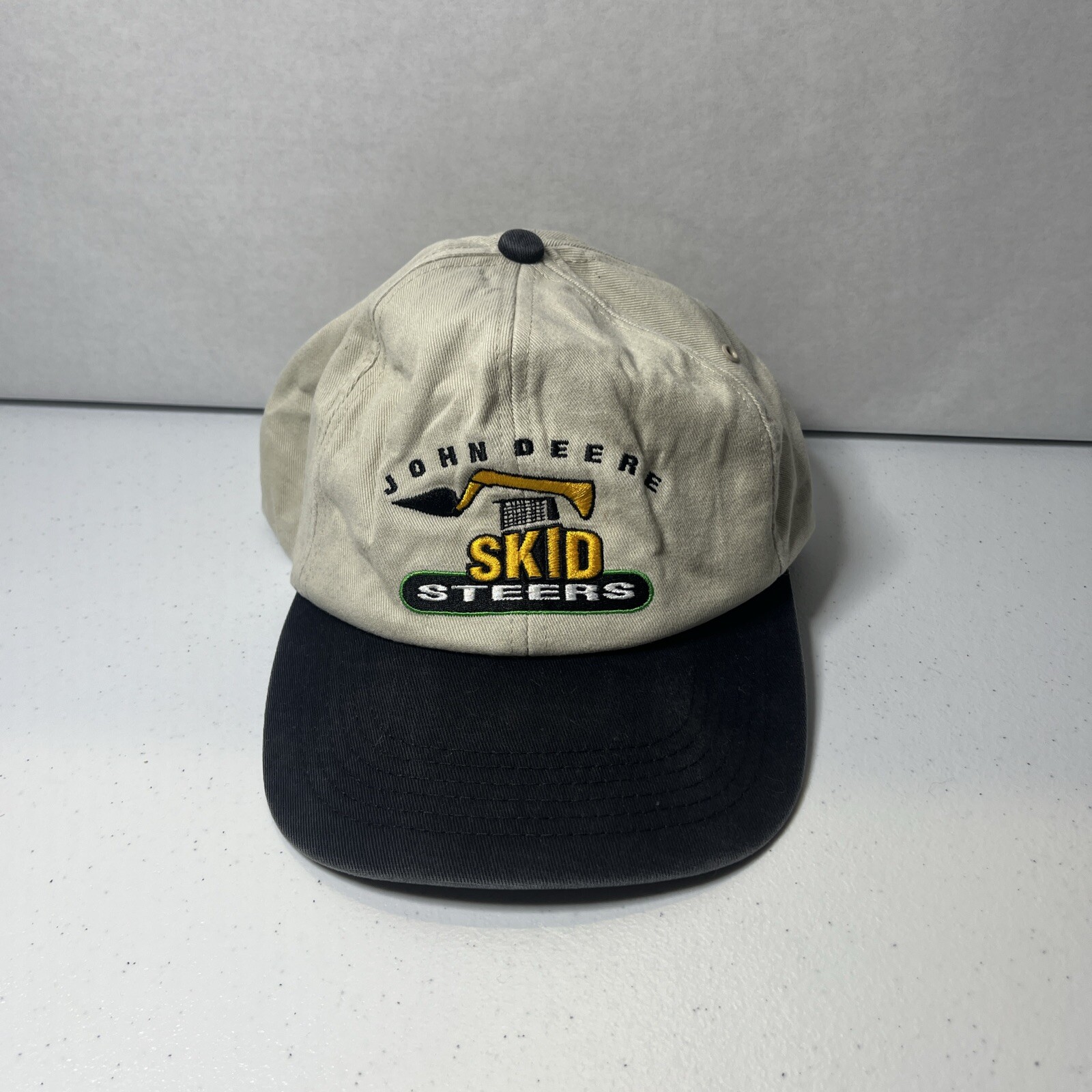 K-products John Deere Skid Steer Strapback Made In USA Tan/black
