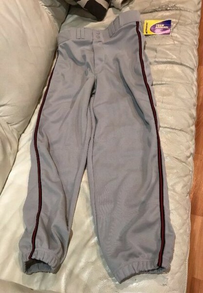Champro Sports Baseball Pants Gray Black Red Stripe Adult Medium for sale online | eBay