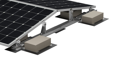 Flachdach Ost/West Süd Montageset für 4 PV Module Solar Halterung Photovoltaik