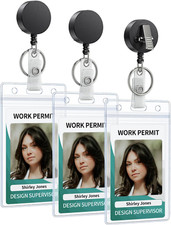 3 Pack Retractable Badge Reel with Swivel Alligator Clip Retractable Keychain wi