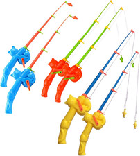 6 Pieces Fishing Rod Magnetic Fishing Game Educational Learning Toys 3 Colors Pl