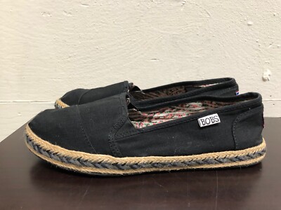 Bobs by Skechers women Black memory foam comfort espadrilles  SZ 8