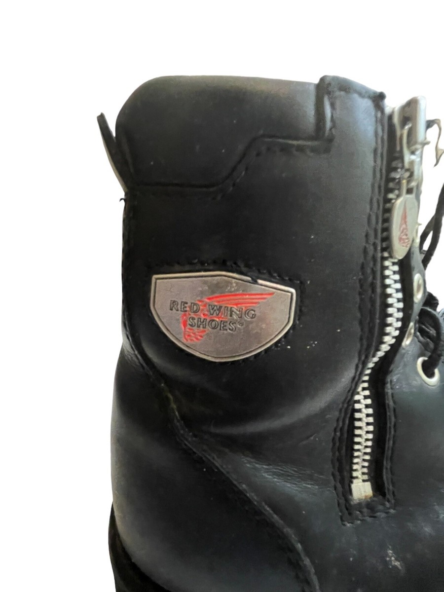 Red Wing Mens Black Leather Side Zip Moto Biker Boot Size US  display picture 3
