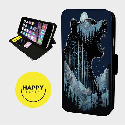 BÄRENWALD VOLLMOND - Kunstleder Klapp Handy Hülle Cover - iPhone/Samsung
