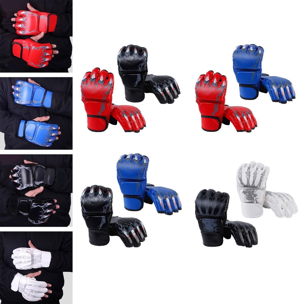 Pairs Mma Gloves Martial Arts Gloves Half Finger Kickboxing