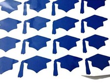 Graduation Hats Cap Vinyl Stickers Set - Blue 20pieces