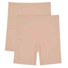 Ellen Tracy Women's 2-Pack Smoothing Short Size XXL Sunbeige