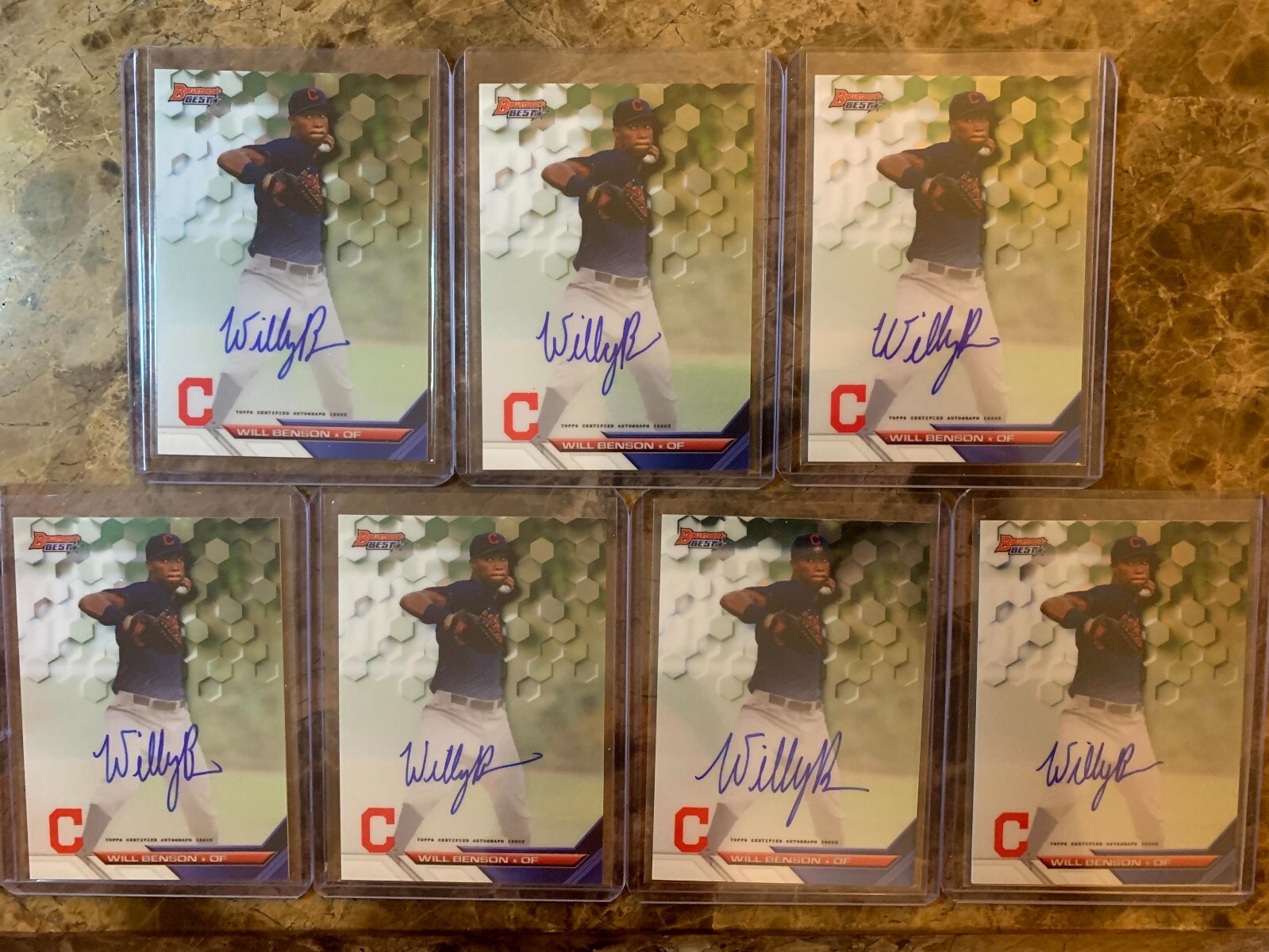 Lot of (7) Star Will Benson 2016 Bowman's Best B16-WB RC Autos