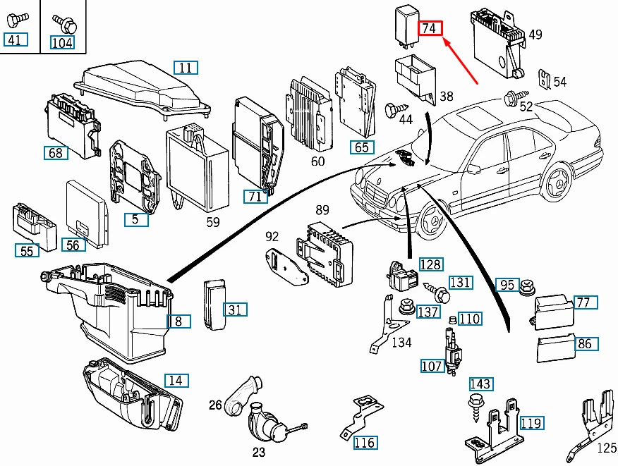 MERCEDES-BENZ E W210 Kick-Down Cut-Off Relay A0035458505 NEW  