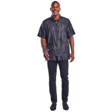Betty Dain Nylon Barber Jacket, Short-Sleeves, Water Resistant, Black XL