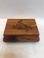 Vintage Death Valley Souvenir Trinket Jewelery Box - Horse Native American