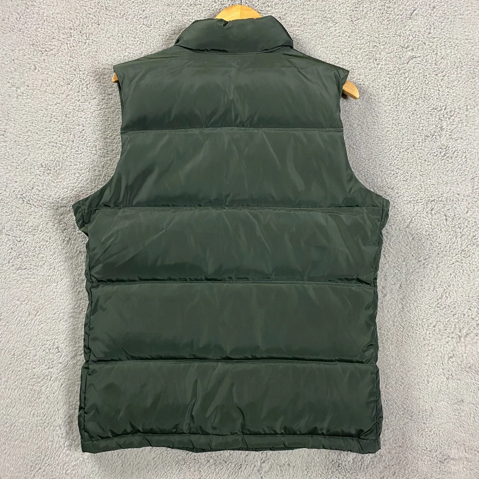 Lands' End Down Feather Puffer Vest Men Small S Green Insulated Puff Snap Jacket - Image 4 of 4