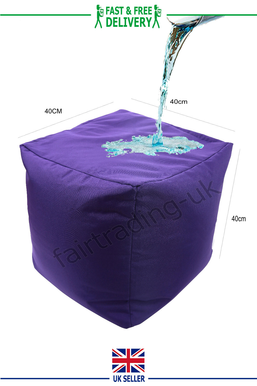 Cube Bean Bag Foot Rest Stool Pouffe Living Room Beanbag Waterproof