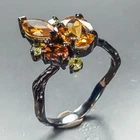 Fine Art jewelry Natural Citrine Ring 925 Sterling Silver Size 7 /R464627