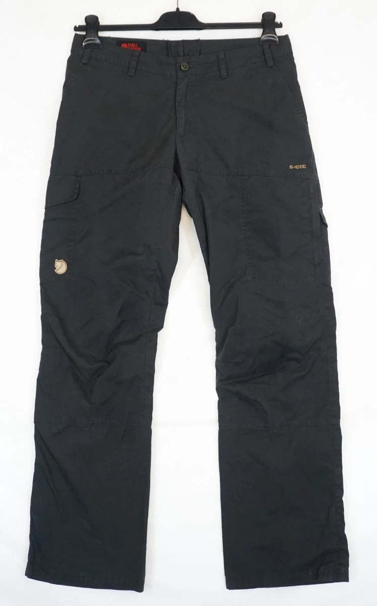 Fjallraven G1000 Ladies Black Cargo Hiking Pants Size 40 W32 L31 