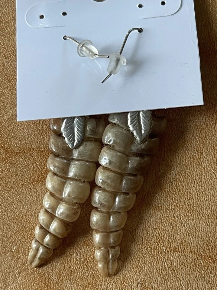 Real Rattlesnake Drop Earrings Silver Feathers 2” Hear The Rattle!! - Image 4 of 4