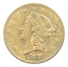 1853 $20 Liberty Head Gold Double Eagle *3398