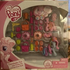 MLP My Little Pony Pinkie Pie Rainbow Dash 2008 Cheerleader Fun 20+ Accessories