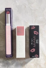 X3! Tarte Maracuja Lip Creme Cranberry Haus Labs Gaga Guava Shaina B Miami Spice