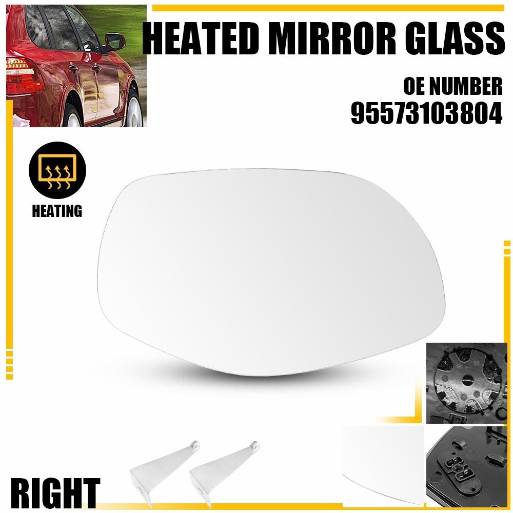Front Right Side Heated Mirror Glass w/Backing Plate For 2008-10 Porsche Cayenne