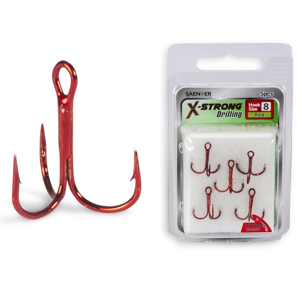Snger X-Strong Drillinge Rot super scharf - stabil 5 Штюк Раубфиш-Хакен 2290₽