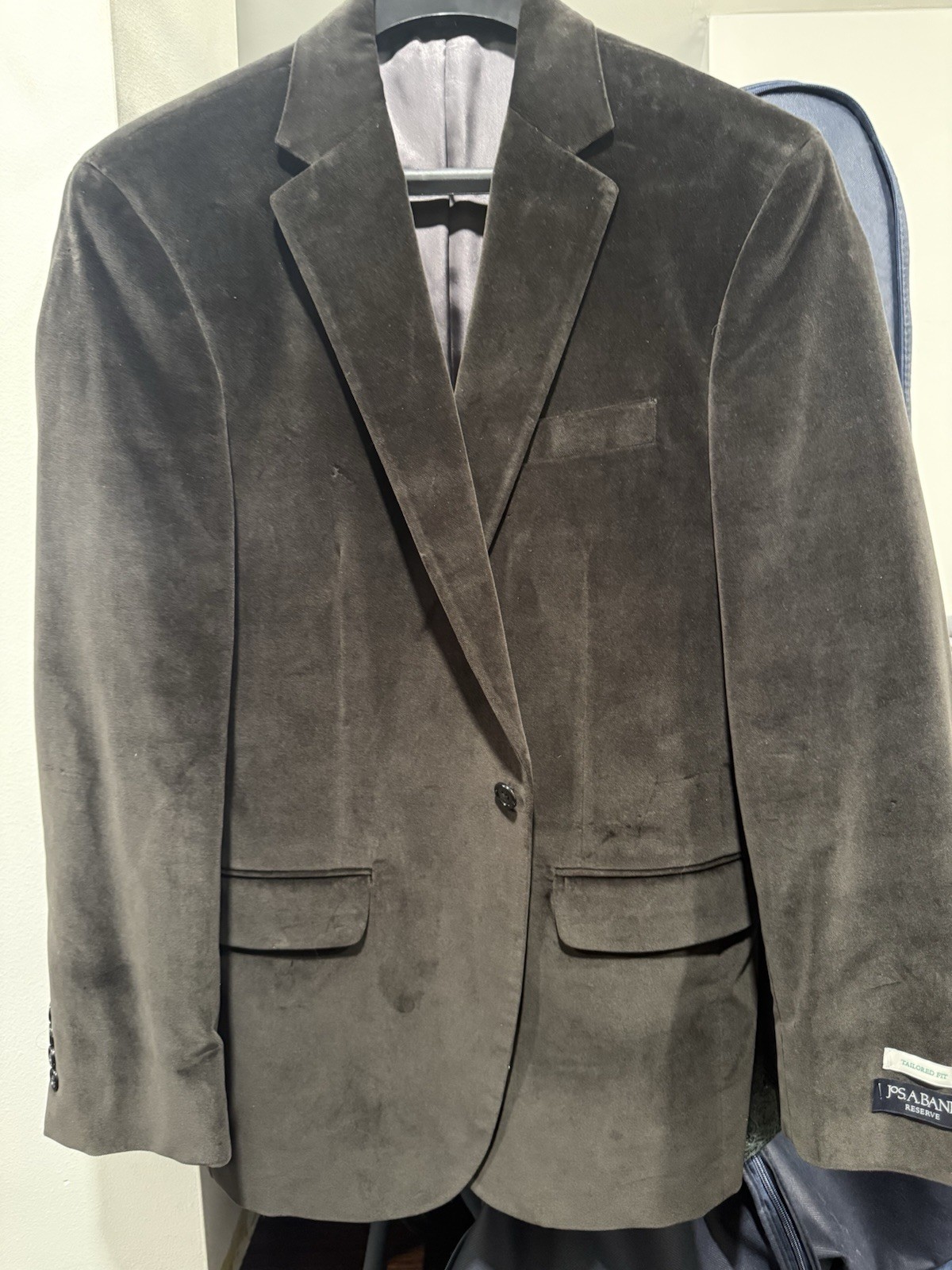 Jos. A. Bank Reserve Velvet Cotton Tuxedo Jacket Brown 40R Peak One-Button
