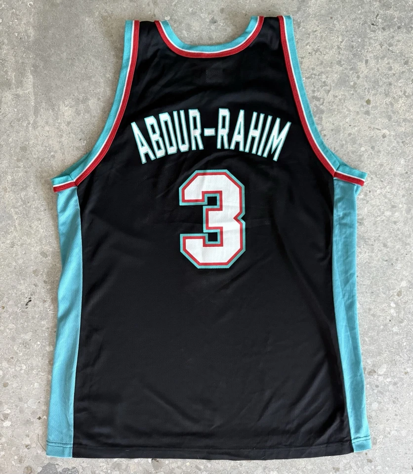 VINTAGE SHAREEF ABDUR RAHIM JERSEY VANCOUVER GRIZZLIES 1997-98 XL 48 CHAMPION - Image 2 of 4