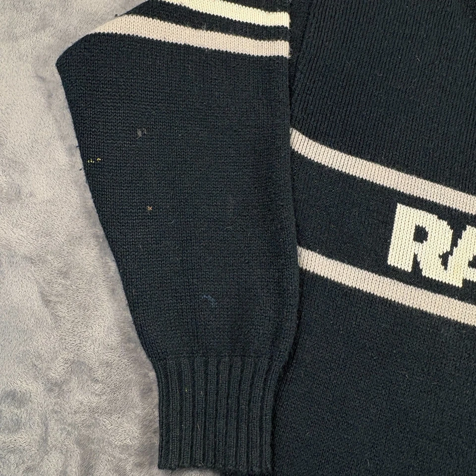 Vintage Las Vegas Raiders Sweater Adult XL Black Cliff Engle Football NFL w/Flaw - Image 2 of 4