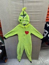 Dr. Seuss The Grinch Pajamas Mens Small Fleece Costume Hooded Heart Holiday