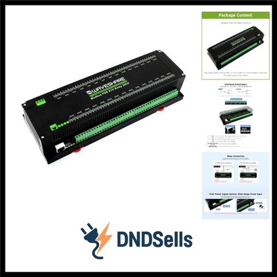 Waveshare 30-Ch Ethernet Relay Module, Modbus RTU/Modbus TCP Protocol, PoE Po...