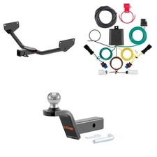 CURT Trailer Hitch Package Towing Kit, Wiring, 45155 2in Rise Ball Mount 13585