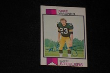 MIKE WAGNER 1973 TOPPS ROOKIE SIGNED AUTOGRAPHED CARD #246 STEELERS