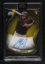 2022 Topps Chrome Black Auto Gold Refractor 2/50 CJ Abrams #CBA-CA Auto v9t