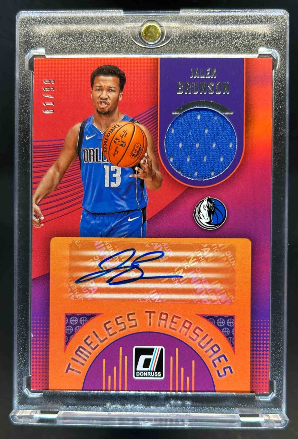 2018-19 Donruss Jalen Brunson Timeless Treasures Jersey RC Auto #1/99 Mavericks