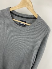 MUSTO Men’s Tight Knit Grey Long Sleeve Jumper Pullover Sweater Size M VGC