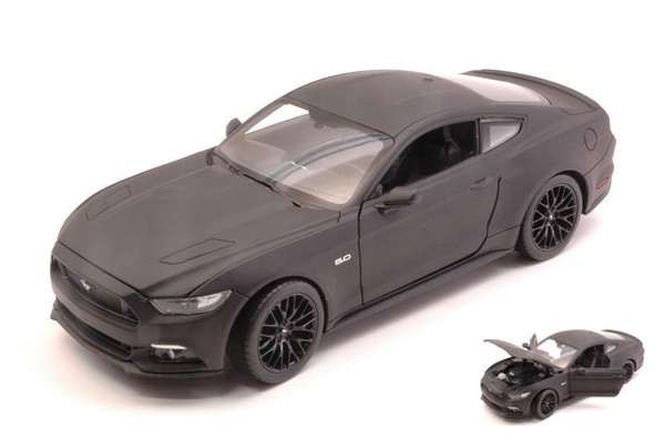Welly 1/24 Ford Mustang Gt 2015 Schwarz Modellbau Statisches Modell Diecast-image