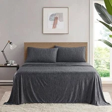 Urban Habitat Comfort Cool Jersey Knit Nylon Blend Sheet Set Queen Gray