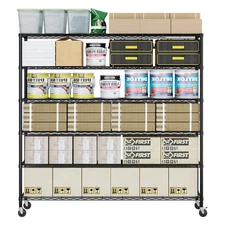 59"L x 17"W x 86"H 6 Tier Adjustable Metal Industrial Utility Storage Rack Sheff