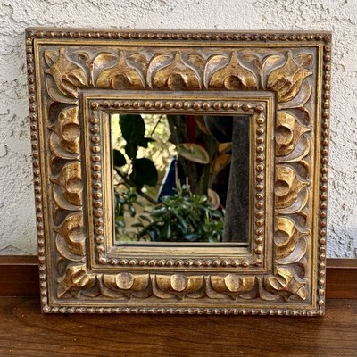 Vintage Bombay Company Ornate Gold Square Accent Mirror Vintage Wall Decor 12.5 
