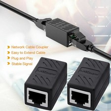 2Pack RJ45 Inline Coupler Cat7 Cat6 Cat5e Ethernet LAN Network Cable Adapter