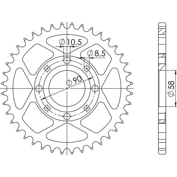 Zahnrad Stahl P520 - Z35 (DIS.10214) Honda 125 Ns F 85/87-image