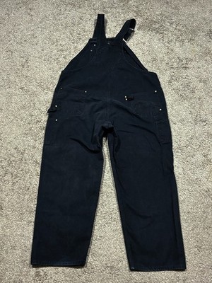 VTG Carhartt R01 BLK Double Knee Canvas Bib Overalls USA Union