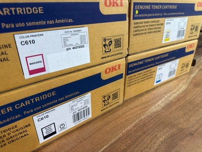 Lot of 4 (1 of Each Color) OEM Oki C610 toner cartridges