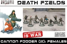Wargames Atlantic DF6 28mm Death Fields Cannon Fodder (2): Females Figure Set