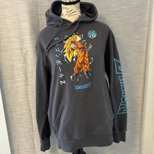 Dragon Ball X Dark Gray Hoodie Goku Graphic Sweatshirt Pullover SZ M M9 