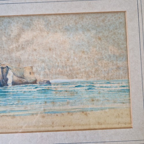 A Pair Of Signed Antique Watercolour Paintings Framed Seascapes Cornwall - Picture 9 of 12