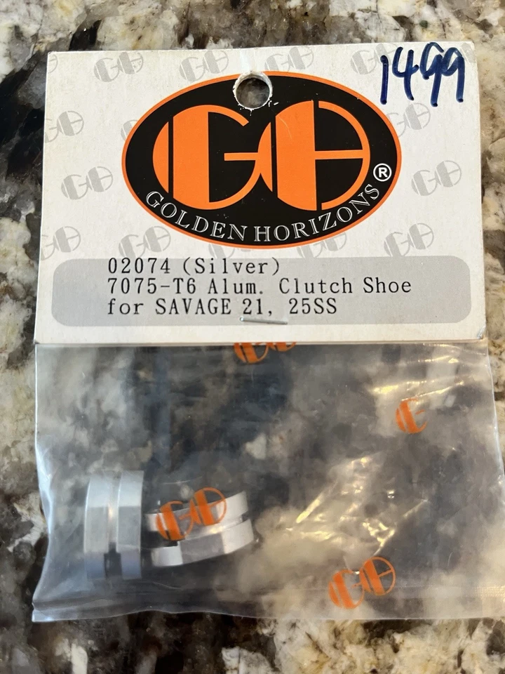 Golden Horizons 02074 Silver Aluminum Clutch Shoes for HPI Savage 21, 25 SS - Image 2 of 3